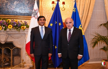 H. E. High Commissioner Shri Rajesh Vaishnaw meeting H. E. President of Malta Dr. George Vella