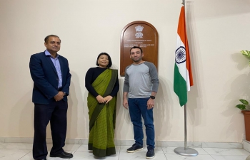 H.E. Ms. Gloria Gangte, High Commissioner met Mr. Angel Emilio Ortega Matos, a Dominican Republic national currently visiting Malta. Mr. Matos is proceeding to India to attend a Specialized training on Cyber Security at the Centre for Devt of Advanced Computing, Mohali under Govt. of India funded ITEC programme 