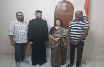 H.E. Ms. Gloria Gangte, High Commissioner’s meeting with Fr. Vivek Varghese, Priest at St. Peter's and St. Paul's Indian orthodox Congregation in Malta