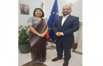 H.E. Ms. Gloria Gangte, High Commissioner’s courtesy call on Hon Clyde Caruana, Minister for Finance and Employment 