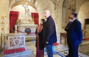  High Commissioner Ms. Gloria Gangte visited the historic St Paul's Church Rabat, St Paul's Grotto and the Wignacourt Museum