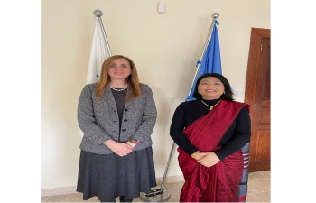 High Commissioner Ms. Gloria Gangte met Ms. Samar Mazloum, Representative of UNHCR