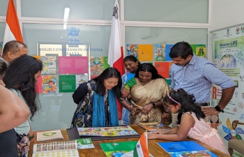 As part of its week long activities focused on Mission LiFE-Lifestyle for Environment, HCI displayed more than 40 paintings by Indian students containing their reflections on climate change.
