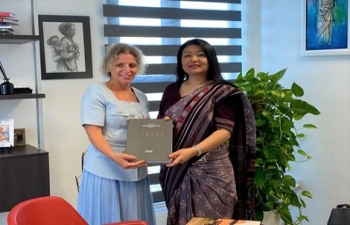 High Commissioner Mrs. Gloria Gangte met the Chairperson of Vassallo Group Ms. Natalie Briffa Farrugia, an accomplished woman business leader.