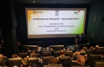 A first in Malta, HCI screened award winning Indian film Rocketry- the Nambi Effect at Embassy Cinema Valletta